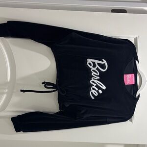 Forever 21 Black Crop Top with White Logo